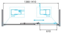 Душевая дверь BelBagno DUE-BF-1-140-C-Cr