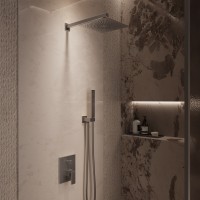 Душевой комплект Dice VSFW-2DS1GM встраиваемый, 2 режима, вороненая сталь