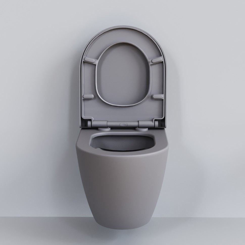 Унитаз Queen 113T20301R (570*360*400) СЕРЫЙ МАТОВЫЙ подвесной БЕЗОБОДКОВЫЙ, 1 место