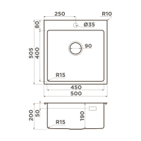 Кухонная мойка Omoikiri Amadare 50-IN нерж. сталь/нержавеющая сталь