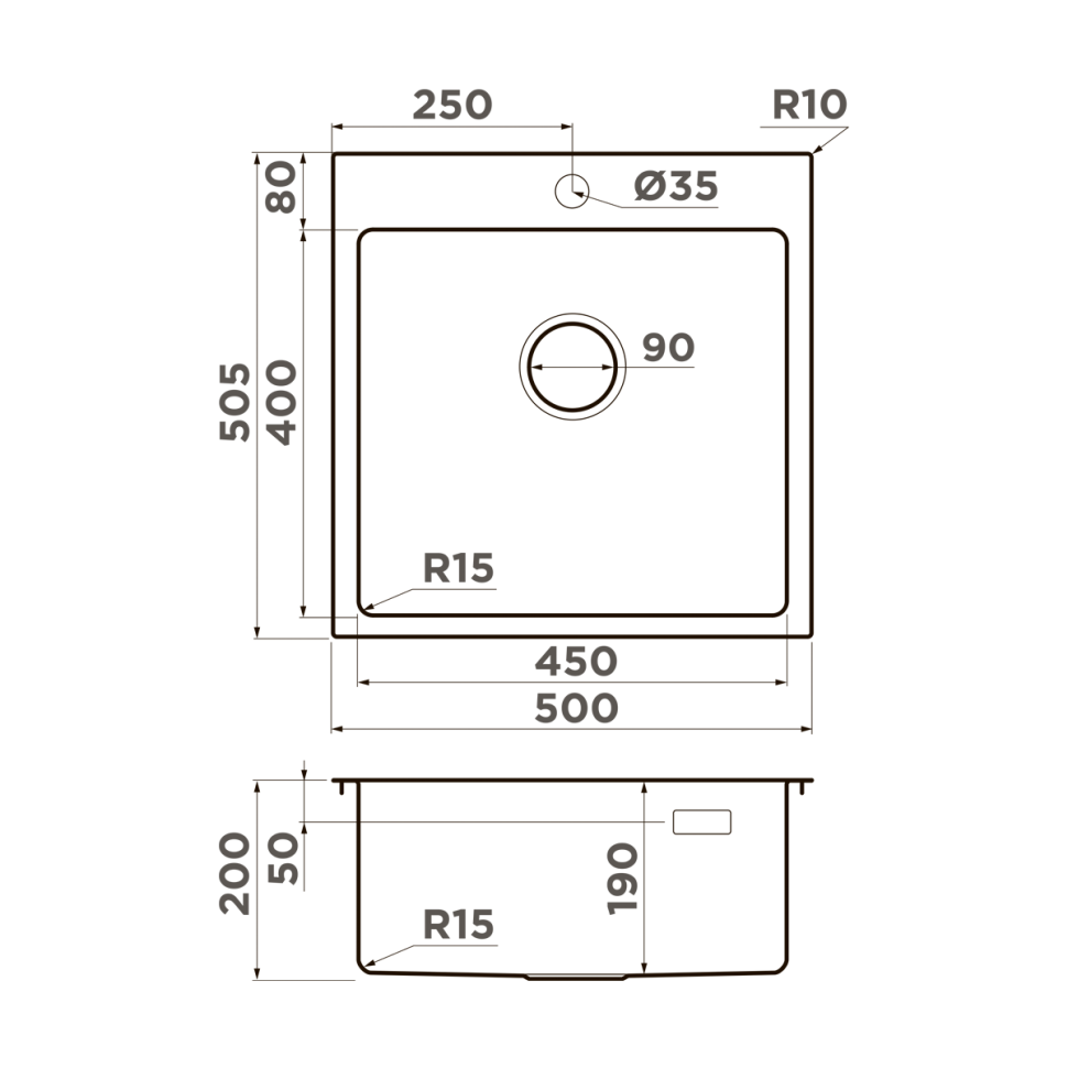 Кухонная мойка Omoikiri Amadare 50-IN нерж. сталь/нержавеющая сталь