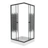Душевой уголок Niagara Eco NG-008-14Q BLACK (80х80х195) низкий поддон(13см),черный,стекло мозаика,2 места
