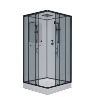Душевая кабина Niagara Premium NG-6901-01Q BLACK (90х90х210) низкий поддон(16 см),черный,стекло тонированное,4 места