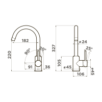 Смеситель для кухни Omoikiri Shinagawa-P-SA латунь/бежевый