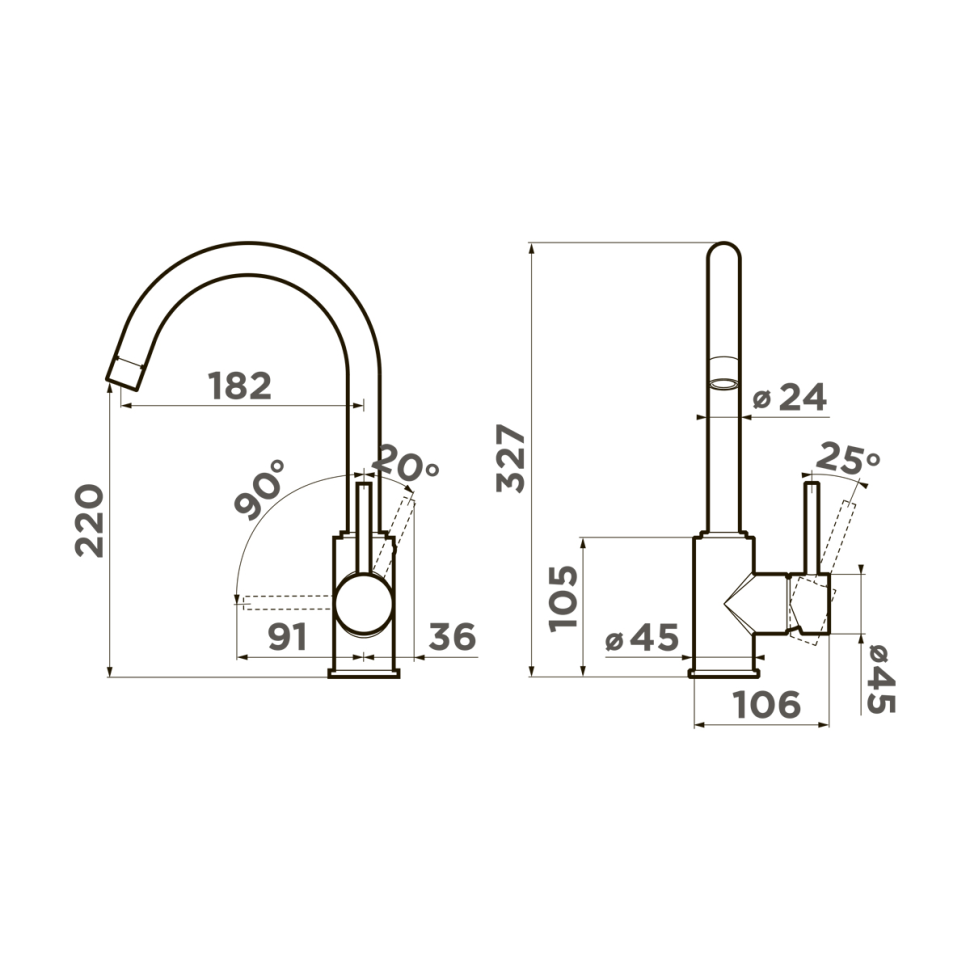 Смеситель для кухни Omoikiri Shinagawa-P-SA латунь/бежевый
