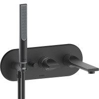 Наружная часть смесителя для ванны BOSSINI Apice Z00555.073 c изливом, душем-палочкой и шлангом, чёрный матовый  