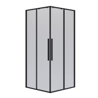 Душевое ограждение Niagara Nova NG-6824-34ВLACK (100х100х195) квадрат,черный матовый,двери раздвижные,стекло прозрачное,1 место
