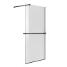 Душевая перегородка Niagara Nova NG-670-90ВLACK (90х195) черный матовый,стекло прозрачное,с полкой,1 место