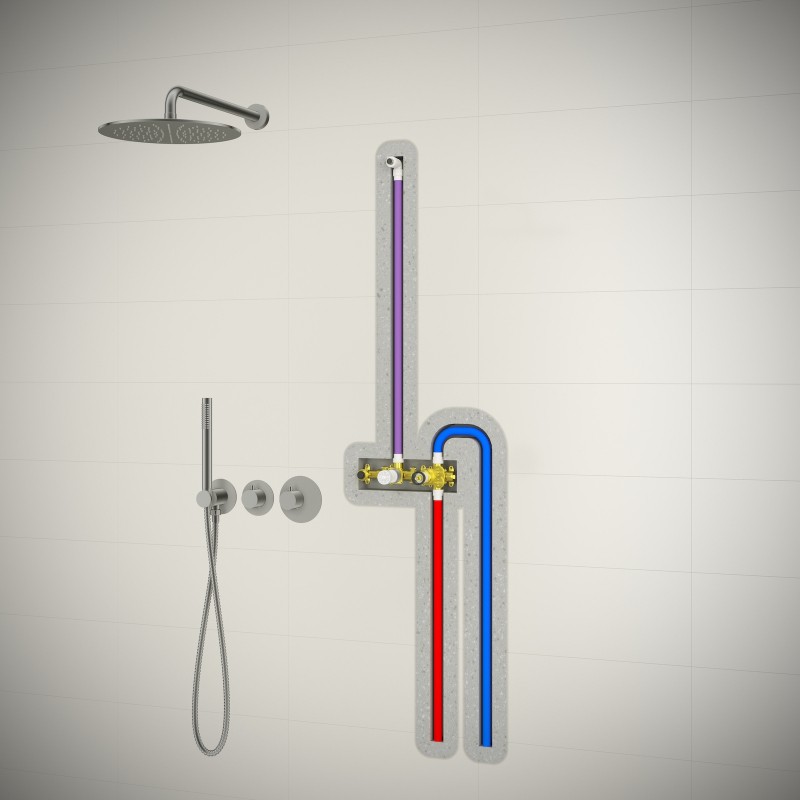 Душевая система встроенная с термостатом Timo Saona SX-2359/16SM белый матовый