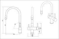 Смеситель EMAR ЕС - 3015 ЕС - 3015 PVD Dark