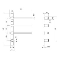 Полотенцесушитель электрический, встроенный Timo Saona 030/03SM черный