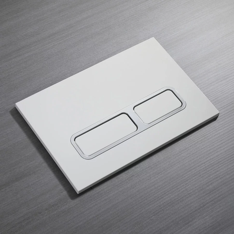 Кнопка смыва Veconi FLUSH V13, FLV13-MWC, 240х162х7, пластик, белый матовый, кайма - хром глянец