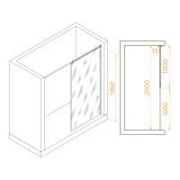 Душевая перегородка RGW WA-034 (Матовое-Сатинат, 1000)
