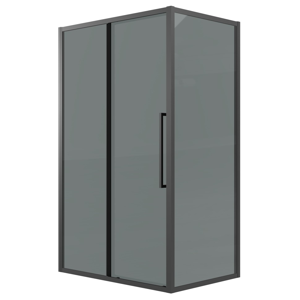 Душевое ограждение Grossman Cosmo 100.K33.02.130.21.10-200.K33.02.90.21.10 (130х90х195) раздвижная,черный матовый,стекло тонированное,2 места
