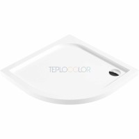 Акриловый душевой поддон, полукруглый, 90x90 см