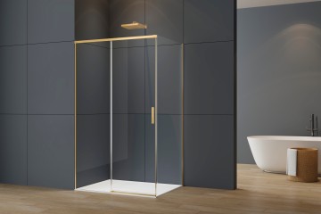 Душевой уголок Софт 2 (Soft 2) VSR-3SO29013CLG, 1300*900, брашированное золото, стекло прозрачное