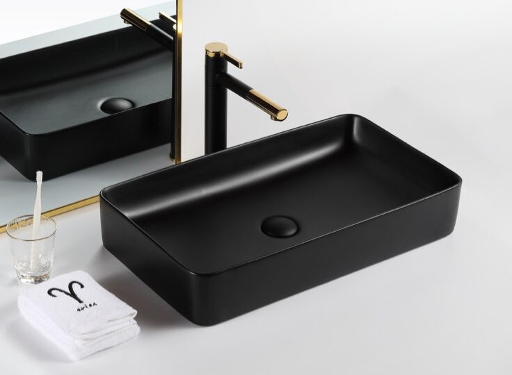 Раковина Gid Bm9396 53344 накладная черная матовая 60x34x11