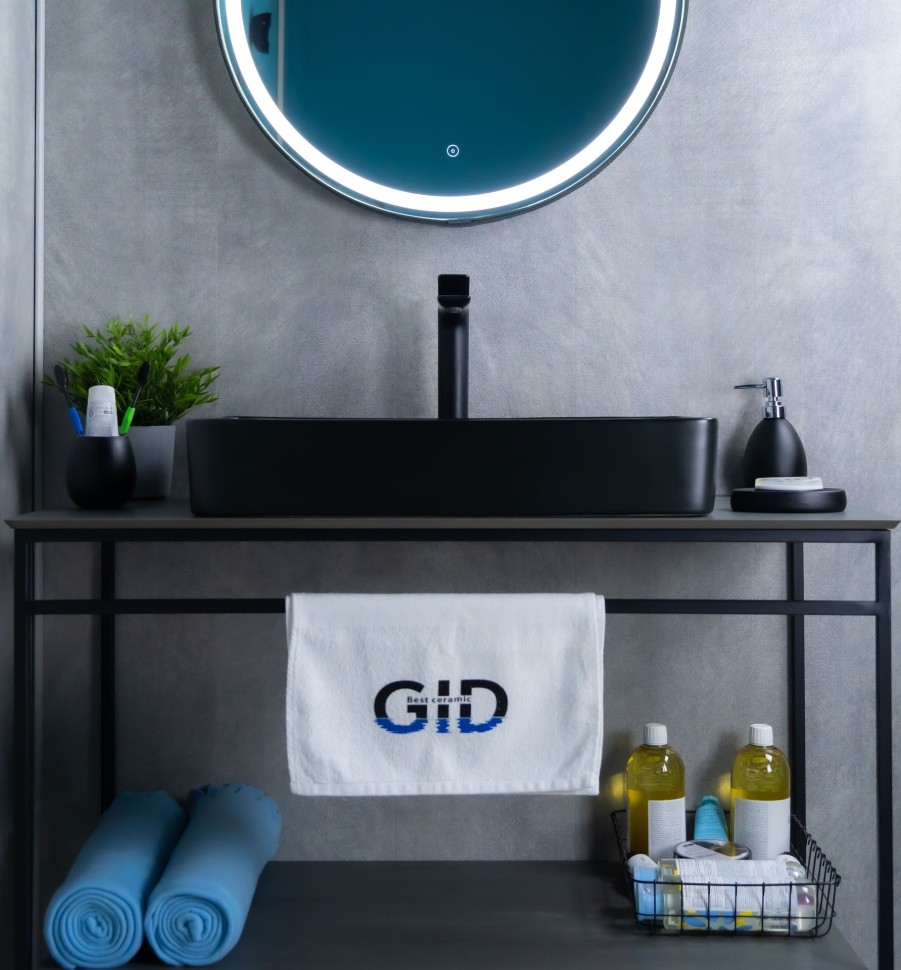 Раковина Gid Bm9396 53344 накладная черная матовая 60x34x11