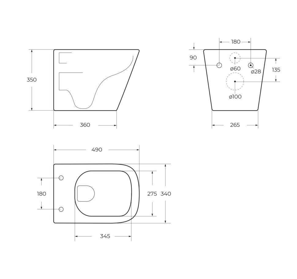 Чаша подвесного унитаза Belbagno ARDENTE-R BB520CHR