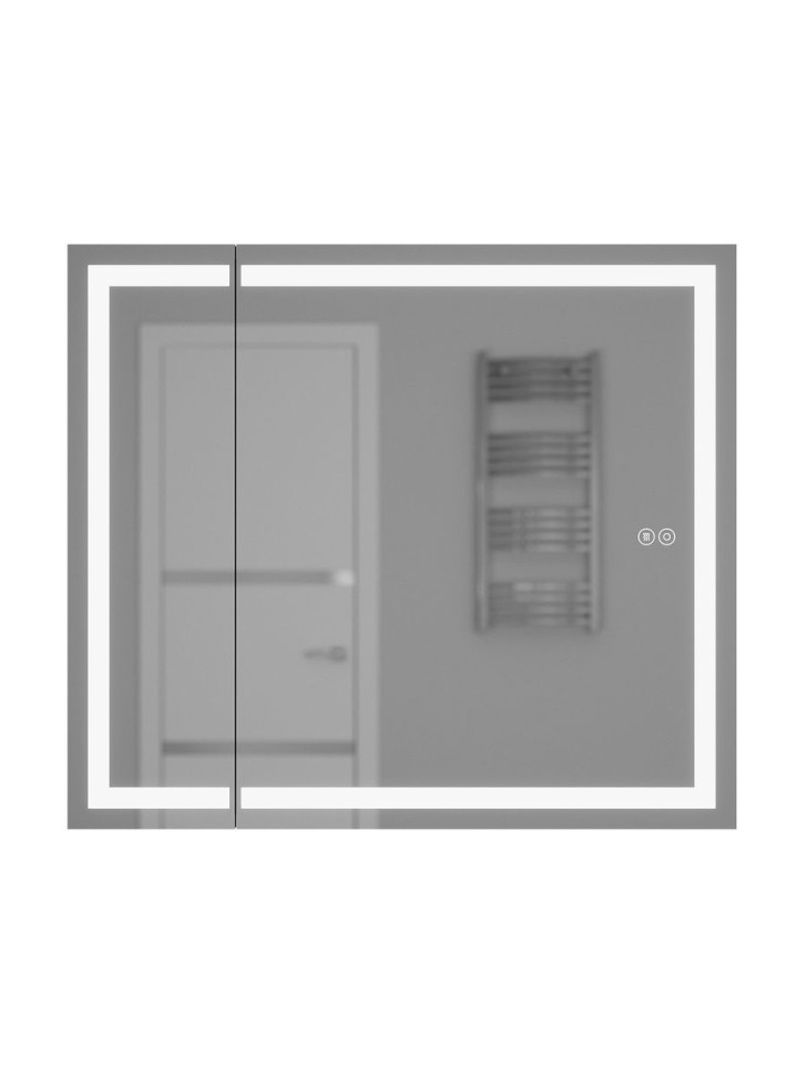 Зеркало шкаф с подсветкой в ванную 80 см, Uperwood Tanos, черное