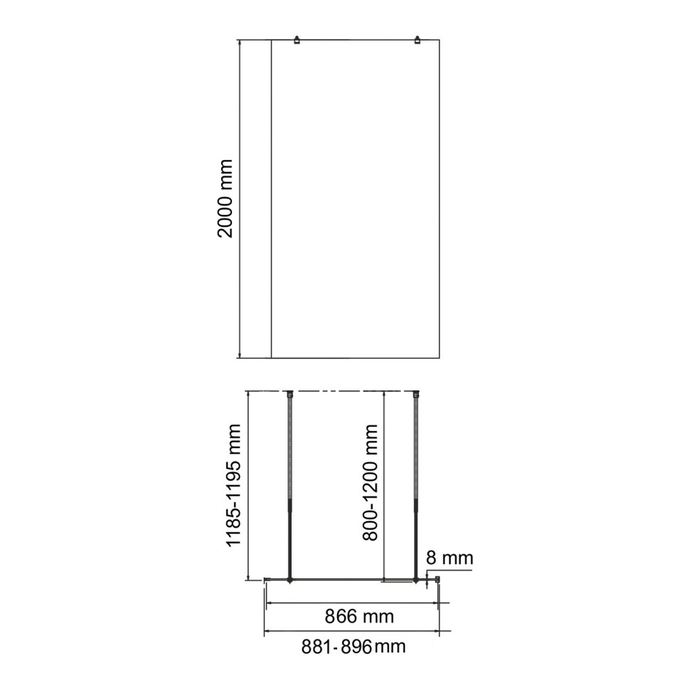 Фехте (Vechte) 60W39BN-FL Душевая перегородка