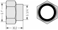Комплект фитингов прямой (G 1" НГ х G 3/4" ВР) / 2 шт.