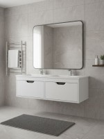 Тумба под двойную раковину Uperwood Modul 120 см, подвесная,атовая, белая/графит