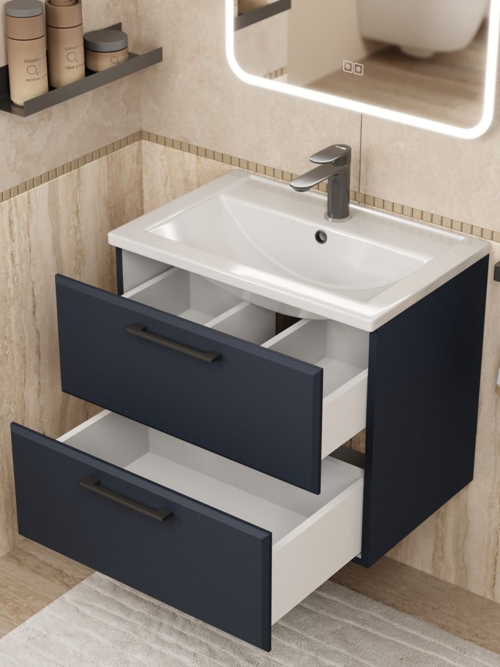 Тумба под раковину для ванной Uperwood Foster New 60 см, подвесная, черная