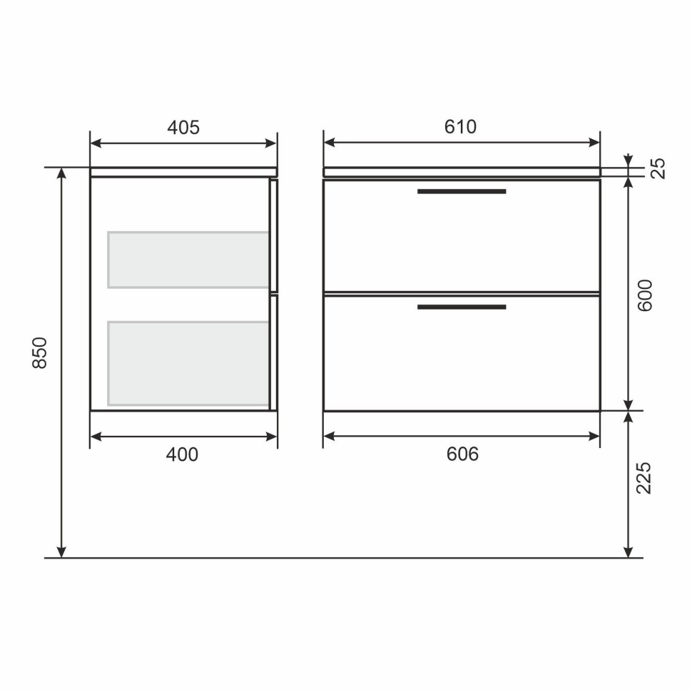 Тумба под раковину для ванной Uperwood Foster New 60 см, подвесная, черная