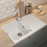 Кухонная мойка кварцевая Uperwood Quartz Premium UPD-04-01, прямоугольная, белая