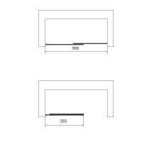 Душевая шторка на ванну VSB-6E900CL-R, 900*1400, хром, стекло прозрачное, правая