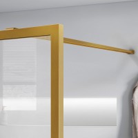 Душевая перегородка Walk-In VSW-1HC800CFBG, 800*2000, браш. золото, стекло прозрачное/рифленое
