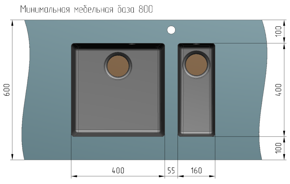 Кухонная мойка кварцевая Uperwood Кварц Премиум (Quartz Premium) UPD-04-07, уголь