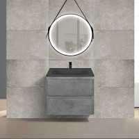 База под раковину Vico 600 подвесная, 2 выкатных ящика soft close, Beton