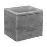База под раковину Vico 600 подвесная, 2 выкатных ящика soft close, Beton