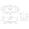 Ванна Solid Surface Vincea VBT-6S01MG, 1700*750*550, серый/белый мат., слив-перелив