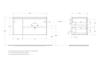 База под раковину подвесная BelBagno KRAFT-1000-2C-1A-SO-RT-R Rovere Tabacco