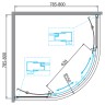 Душевой уголок BelBagno DUE-R-2-80-C-Cr