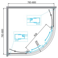 Душевой уголок BelBagno DUE-R-2-80-C-Cr