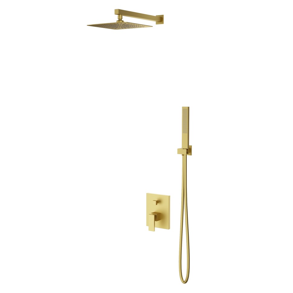 Душевой комплект Dice VSFW-2DS1BG встраиваемый, 2 режима, брашированное золото