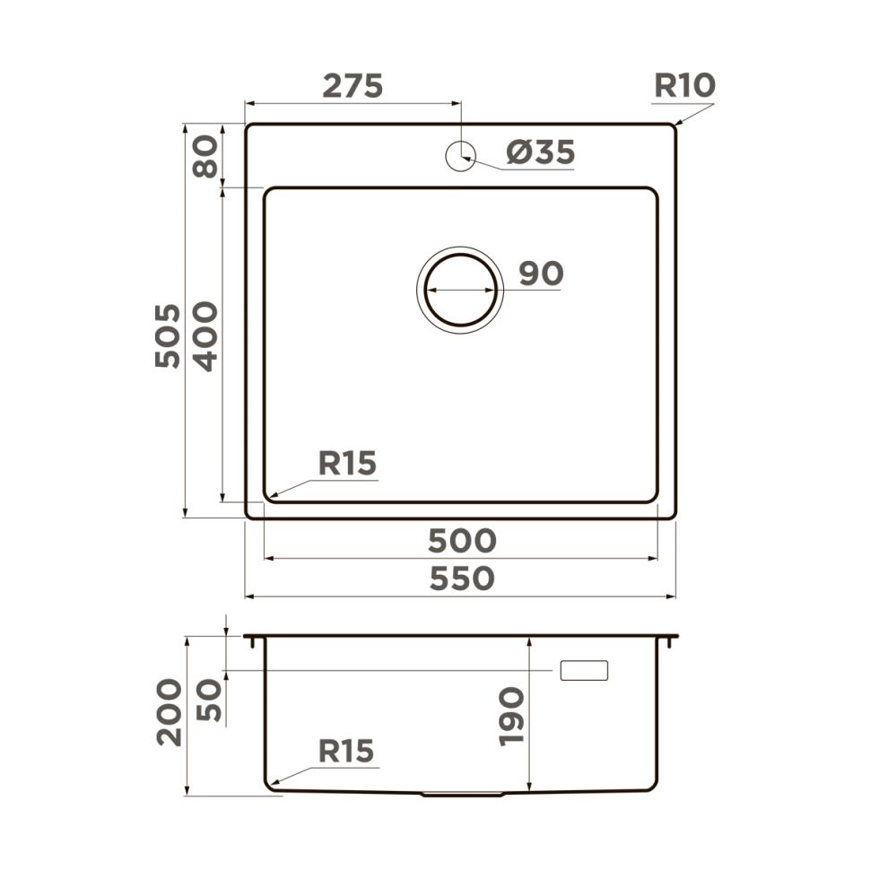 Кухонная мойка Omoikiri Amadare 55-IN нерж. сталь/нержавеющая сталь