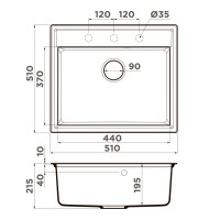 Кухонная мойка Omoikiri Daisen 51-ES Artgranit/espresso