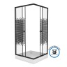 Душевой уголок Niagara Eco NG-009-14Q BLACK (90х90х195) низкий поддон(13см),черный,стекло мозаика,2 места