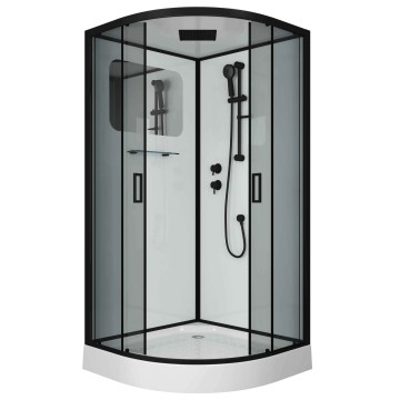 Душевая кабина Niagara Premium NG-6902-01 BLACK (100х100х210) низкий поддон(16 см),черный,стекло тонированное,4 места