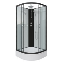 Душевая кабина Niagara Classic NG-6703-14BKT (80х80х210) средний поддон(26см),черный,стекло прозрачное,4 места