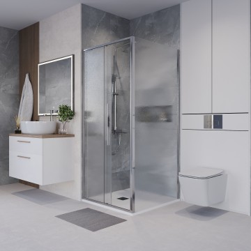 Боковая стенка Niagara Nova NG-CH80-34 (80х195) хром,стекло шиншилла,1 место