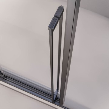 Душевой угол раздвижной Veconi Premium Ptato 300 SP GR-R, 1600х800x2000, брашированный графит, стекло прозрачное
