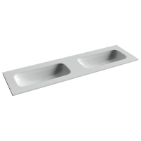 Раковина накладная мебельная CERAMICANOVA Grace прямоугольная 1610x457x137 с двумя чашами без отверстий под смеситель цвет белый CN7023wx