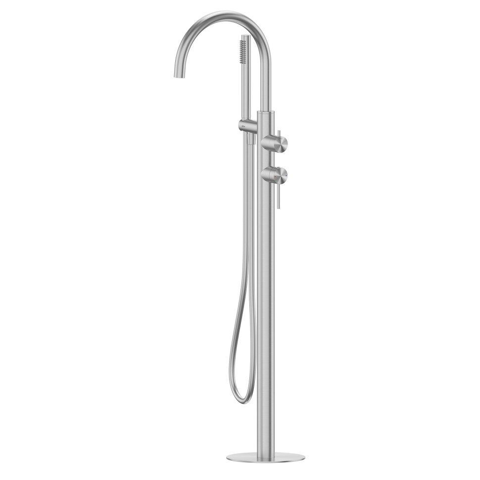 Смеситель ABBER Wasser Kreis 316 AF8115BST напольный для ванны, брашированная сталь