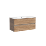 Тумба подвесная SANCOS Urban 990х450х550, c двумя ящиками оснащенными доводчиками, дуб чарльстон , арт. UR100ECH